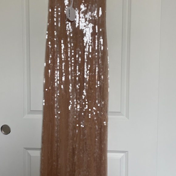 STAUD Sequin Dress in Nude and Silver - Picture 4 of 6